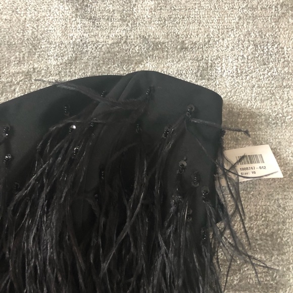 Saloni satin/ crepe jumpsuit with feathers - Picture 8 of 8